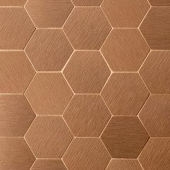 Golden, hexagonal shaped wall tiles, close-up