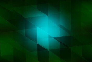 Obraz premium Dark Green vector background with rectangles.