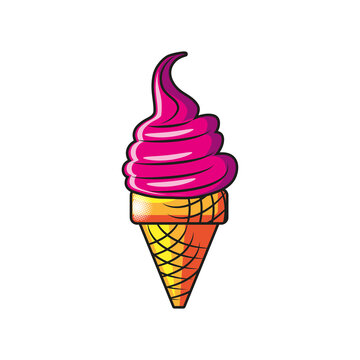 pop art ice cream cone detailed style icon vector design