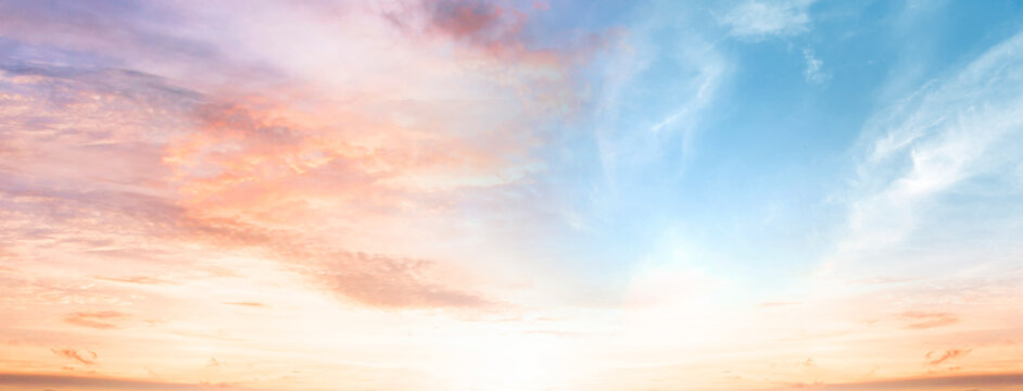 Amazing panorama  Colorful sky and Dramatic Sunset