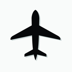 Plane icon isolated on white background. Vector illustration. 