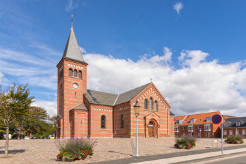 Fototapeta na wymiar Church of our Saviour, oldest church of Esbjerg, Denmark