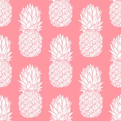 Foto op Plexiglas Ananas Ananas naadloos patroon