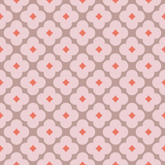 Seamless geometric pattern, simple elegant classic fashion design in red, pale taupe and pink colors. Vector illustration. Design for wallpaper, textile, fabric, wrapping paper.