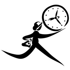 man with a briefcase is in a hurry, time flies