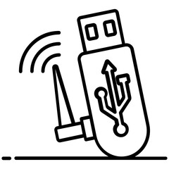 
Usb internet vector, device connected with signals 
