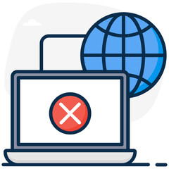 
Modern connection failed vector, internet problem 
