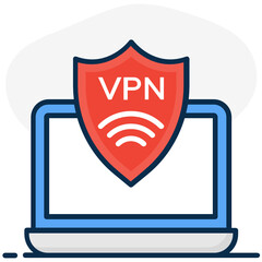 
Vpn vector, computer operating system in flat style 
