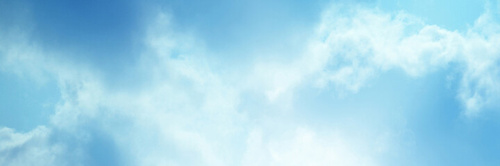 Blue sky with white cloud. The summer heaven is colorful clearing day Good weather and beautiful nature in the morning.