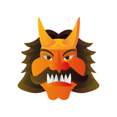 head of ravana demon on white background