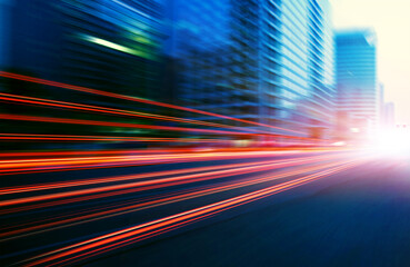 Abstract image of traffic in the city street road