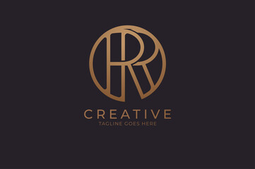 Abstract initial letter R and R logo,usable for branding and business logos, Flat Logo Design Template, vector illustration