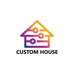 Custom House Logo Template Design Vector
