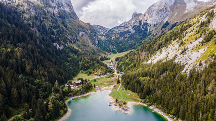 Fototapeta na wymiar The Beautiful lake of Tanay, Switzerland.