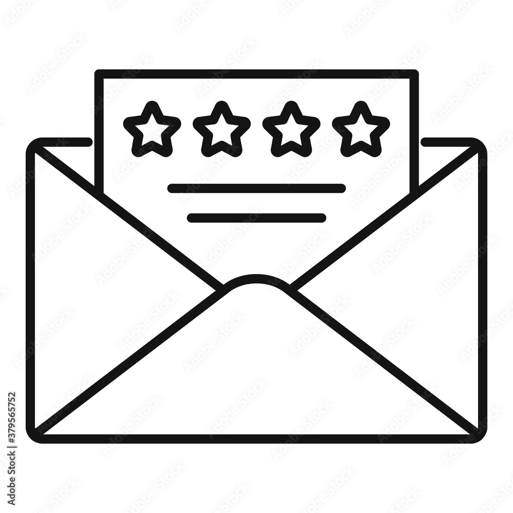 Poster mail reputation icon. outline mail reputation vector icon for web design isolated on white backgroun