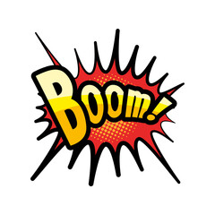 pop art boom explosion bubble detailed style icon vector design
