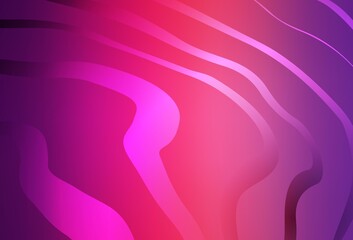 Light Purple, Pink vector background with curved lines.