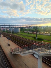 Fototapeta premium railway bridge over the river