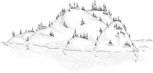 vector - landscape as a woman - isolated on background