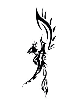fury phoenix bird black and white ethnic celtic tattoo symbol