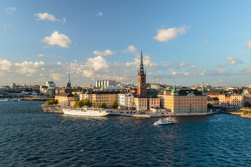 Fototapeta premium cityscape of Stockholm's Stadsholmen island and old town Gamla Stan