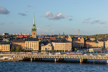 Obraz premium cityscape of Stockholm's Stadsholmen island and old town Gamla Stan