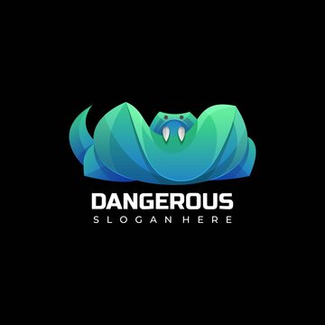 Vector Logo Illustration Dangerous Gradient Colorful Style.