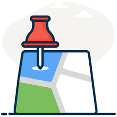 
A pin pointer icon in flat vector design 
