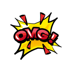 pop art omg explosion bubble detailed style icon vector design