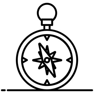 
A directional instrument, compass flat icon

