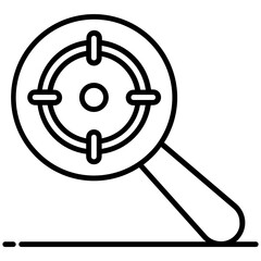 
Crosshair under magnifying glass, focus area icon
