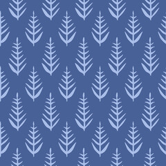 Obraz premium Japanese Nordic Leaf Vector Seamless Pattern
