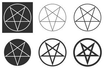 pictogram icon in several variants isolated on white and dark background. Vector illustration