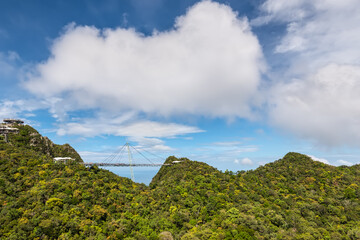 Sky bridge on the mountain - Langkawi island landscape, Malaysia, Southeast Asia