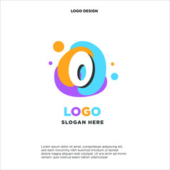 Obraz premium kids logo design combination with initials/letter O. colorfun and baby image. 
