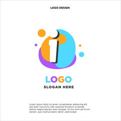 kids logo design combination with initials/letter I. colorfun and baby image. 