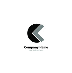 The simple elegant logo og letter k with white background