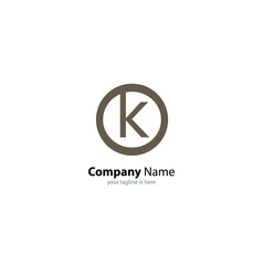 The simple elegant logo og letter k with white background