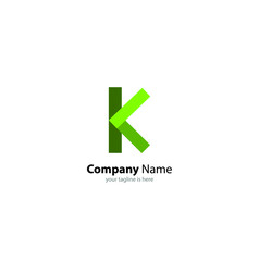 The simple elegant logo og letter k with white background