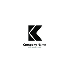 The simple elegant logo og letter k with white background