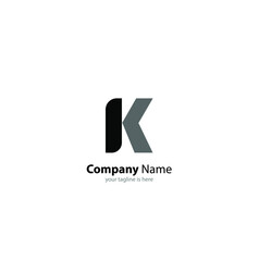 The simple elegant logo og letter k with white background