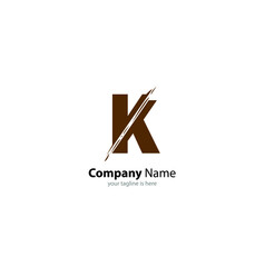 The simple elegant logo og letter k with white background