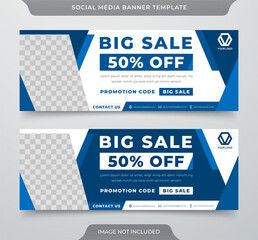 big sale web banner template with abstract style use for ads banner and social media ads