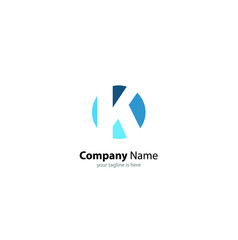 The simple elegant logo og letter k with white background
