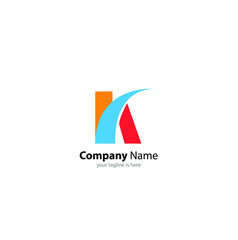 The simple elegant logo og letter k with white background