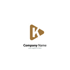 The simple elegant logo og letter k with white background