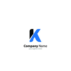 The simple elegant logo og letter k with white background