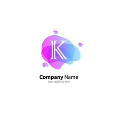 The simple elegant logo og letter k with white background