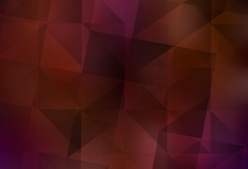 Fototapeta premium Dark Red vector gradient triangles pattern.