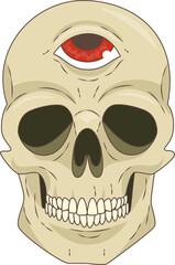 painted skull with three eyes